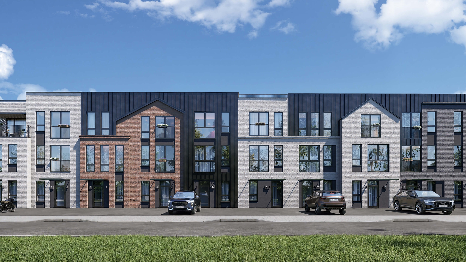 Дома-таунхаусы в коттеджном поселке