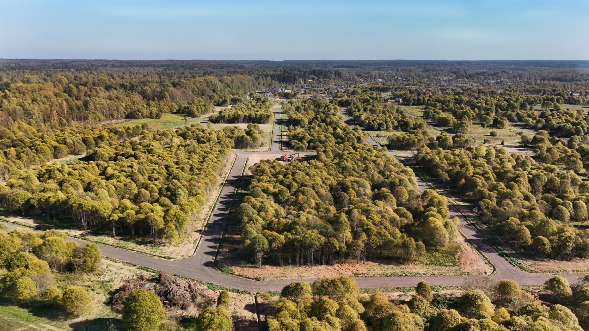 Вид сверху на поселок