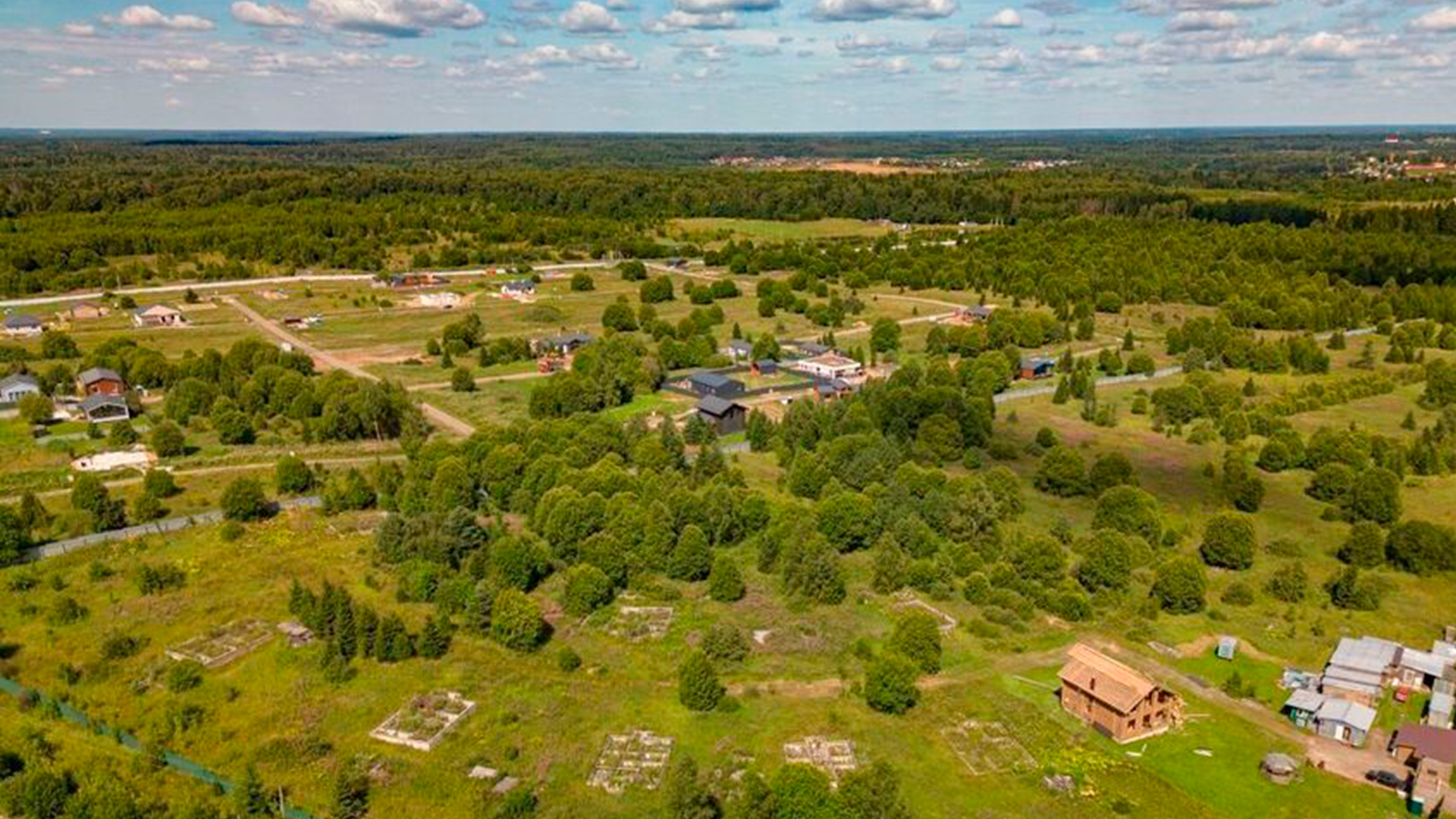 Коттеджный посёлок вид сверху