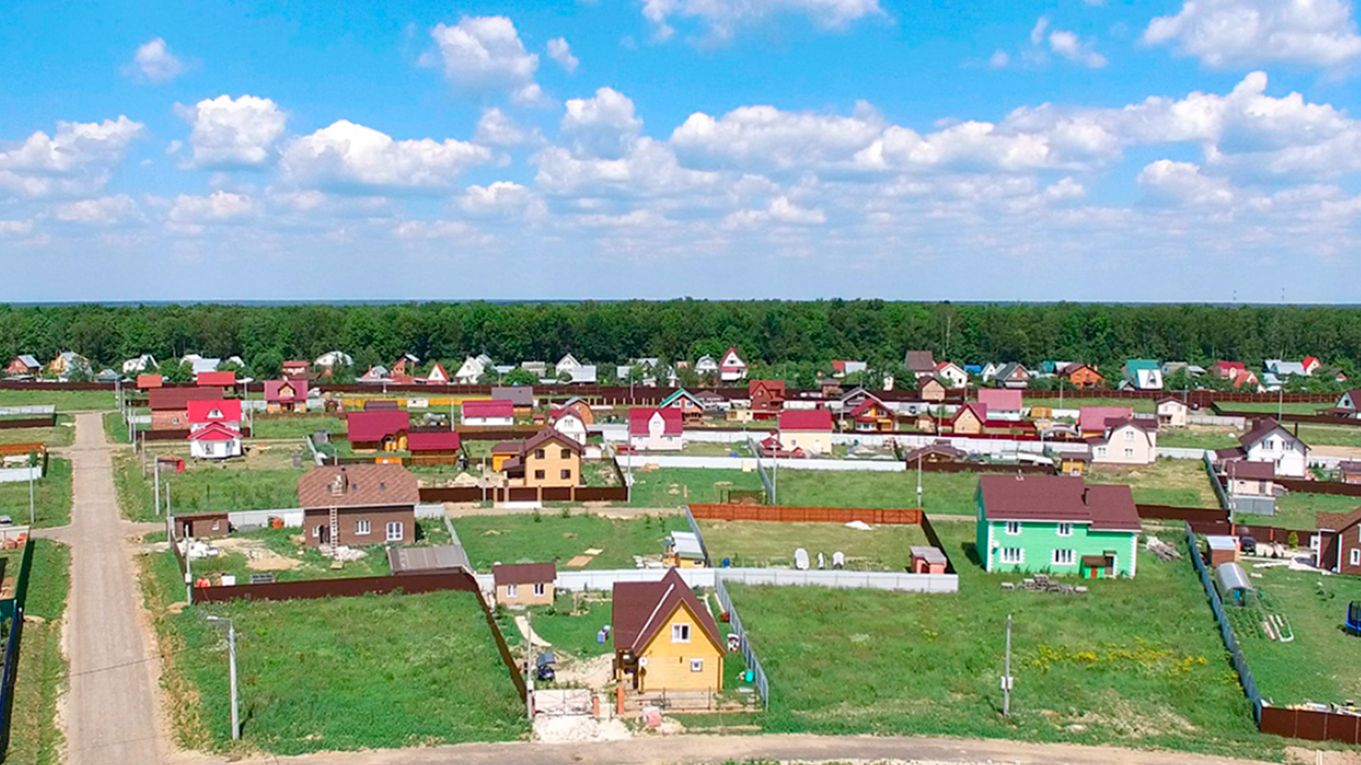 Коттеджный посёлок вид сверху