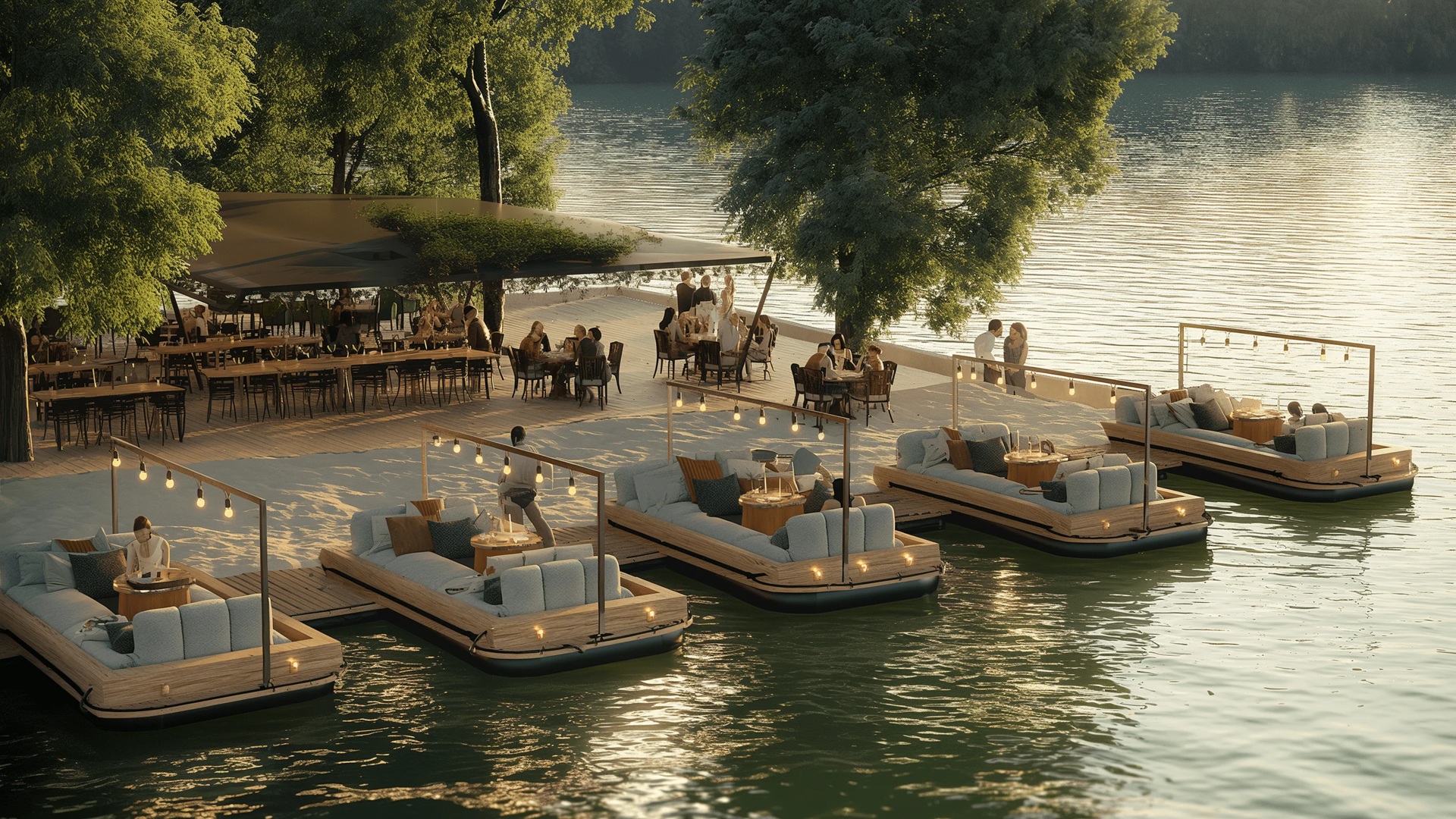 Причал с лодками