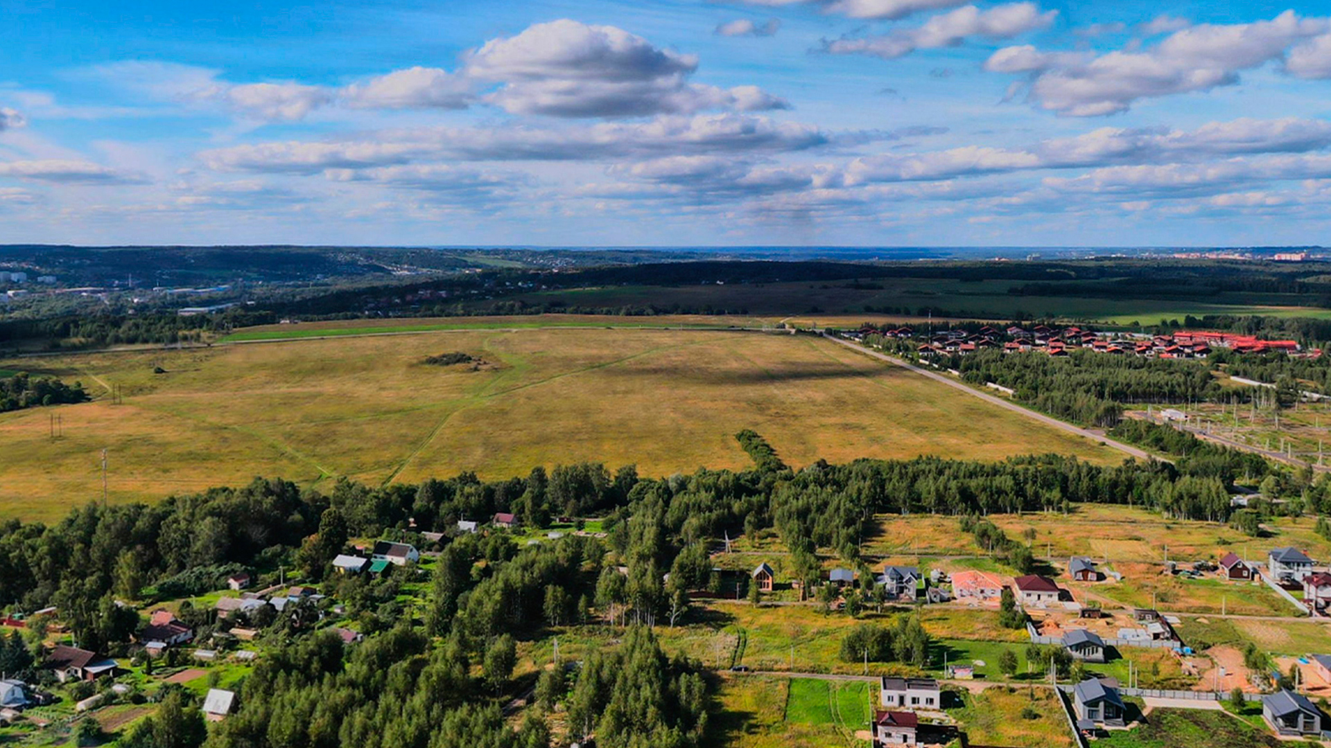 Коттеджный посёлок вид сверху