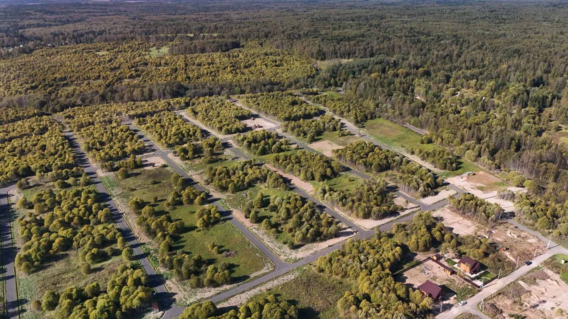 Вид сверху на поселок