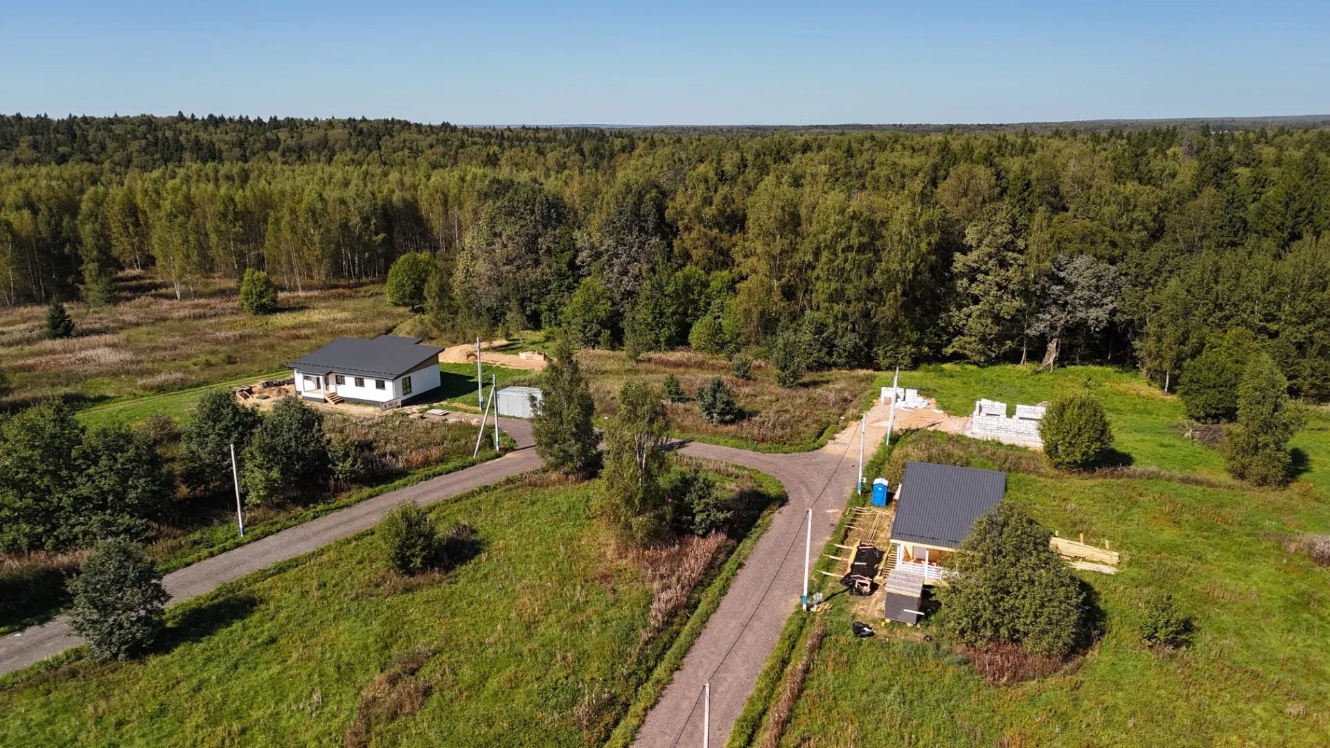 Вид сверху на поселок