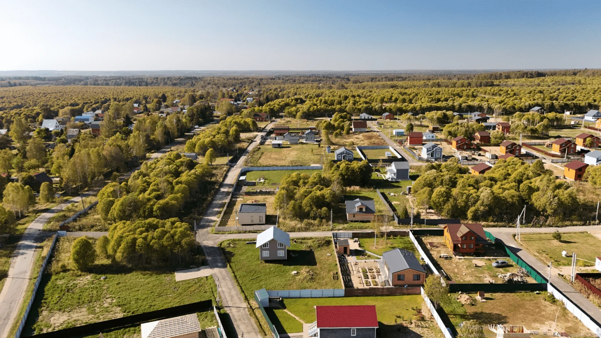Вид сверху на поселок