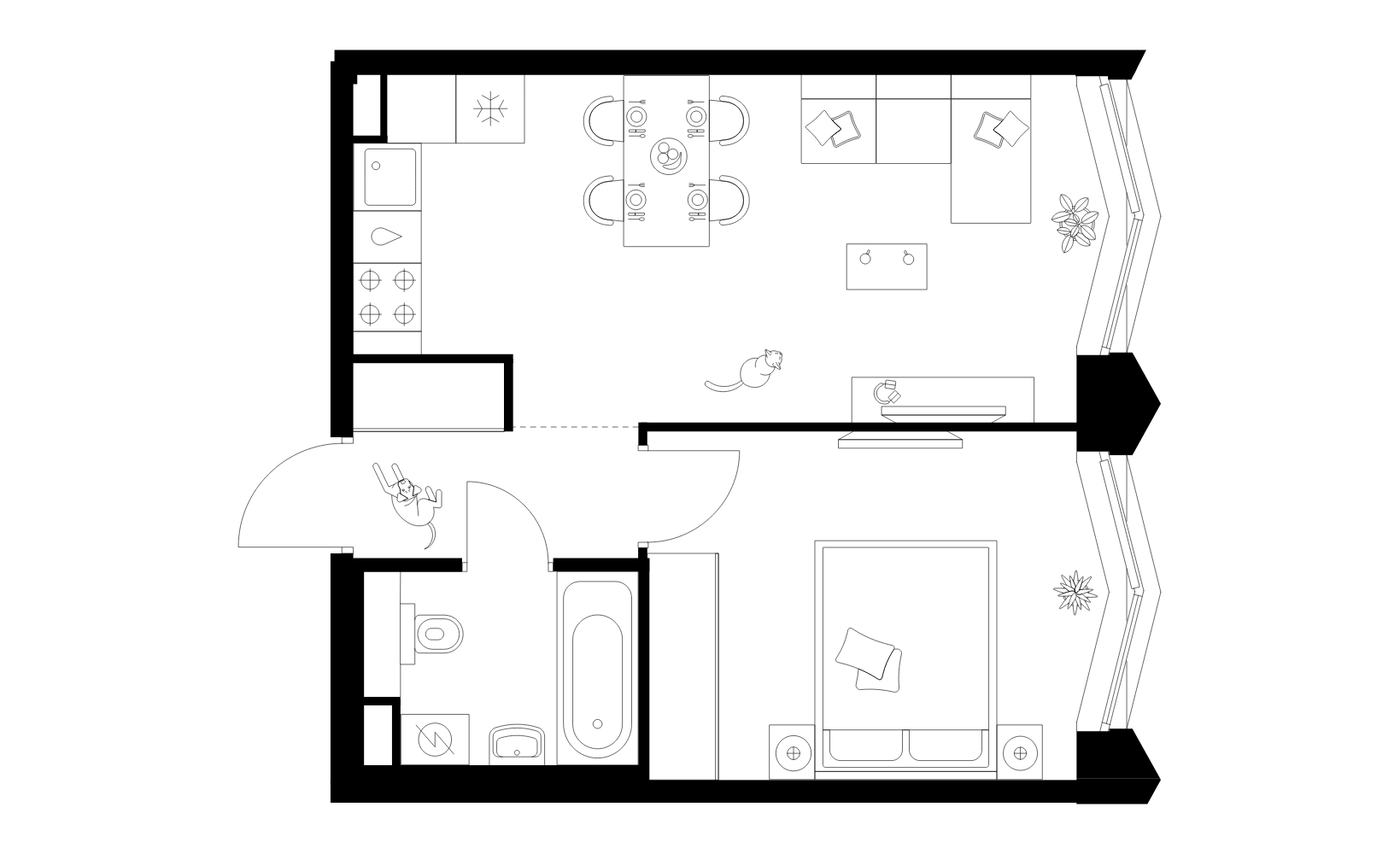 Планировка: 1-комнатная, 37.7 м²