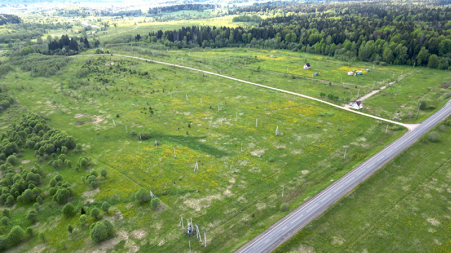 Коттеджный поселок вид сверху