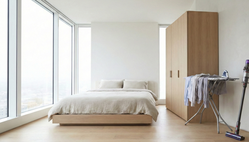 Спальня с отсутствием мест для хранения