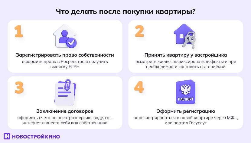 Инфографика: что делать после покупки квартиры