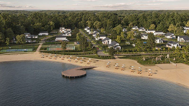Пляж и пирс на озере Lakeside Residence, визуализация проекта