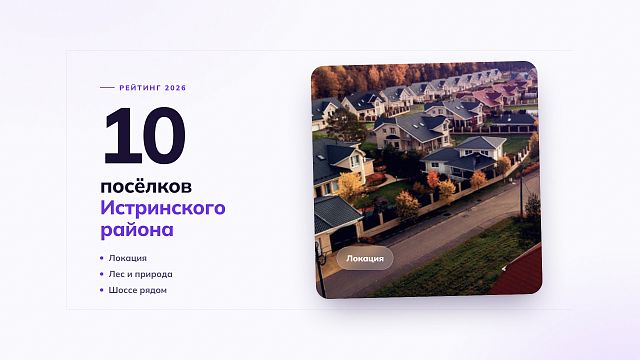 10 лучших коттеджных поселков Истринского района: рейтинг 2026 года