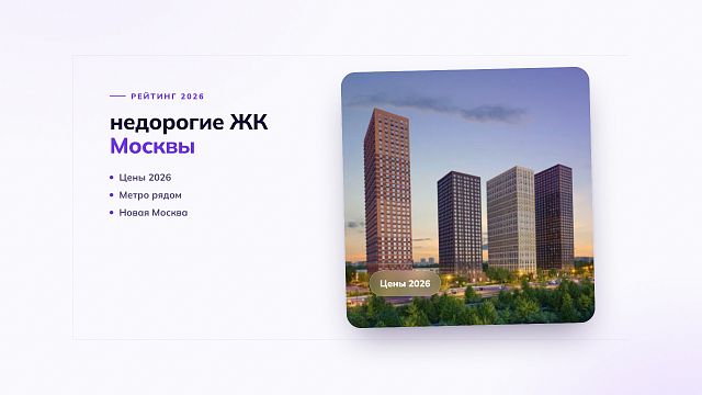 Топ недорогих ЖК в Москве